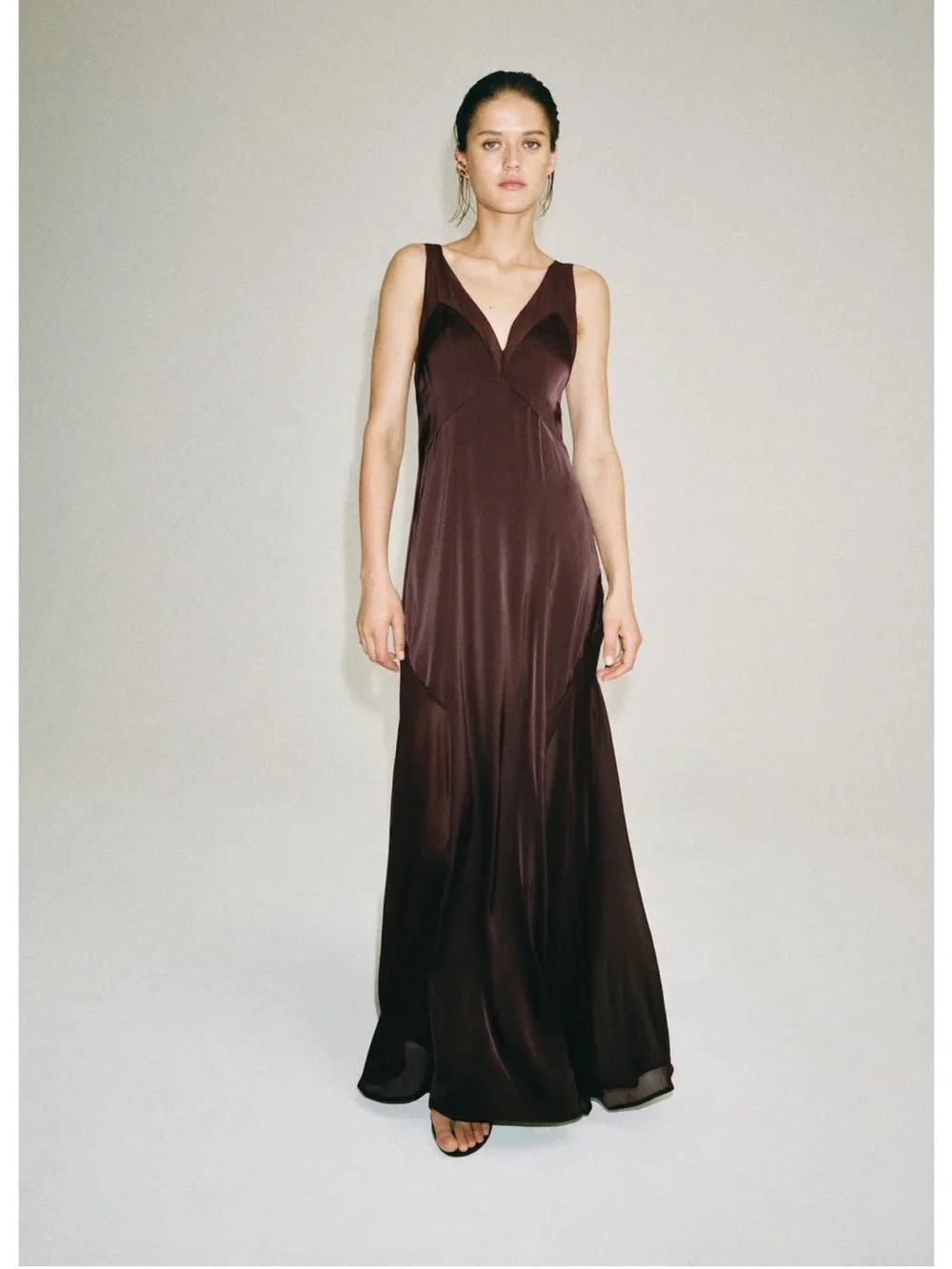 Zara satin effect long dress
